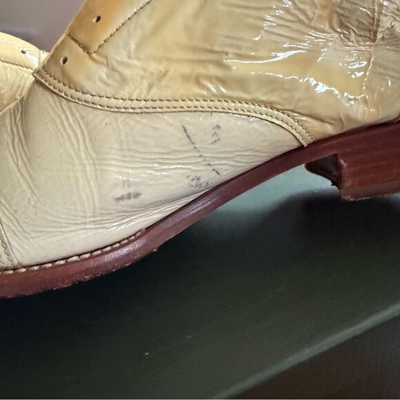 Jil Sander Cream Patent Leather Slip On Oxfords - Picture 9 of 10